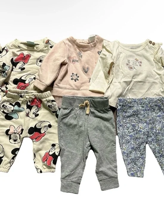 Baby Girl Minnie Mouse Matching Set Long Sleeve Pants Size 0-3 Months