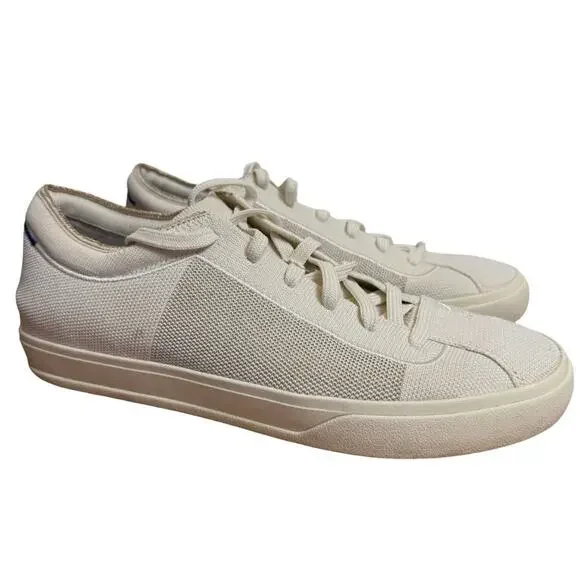 Rothys The Lace Up Sneakers Cream Gold Trim Womens Shoes Casual Comfort sz 9
