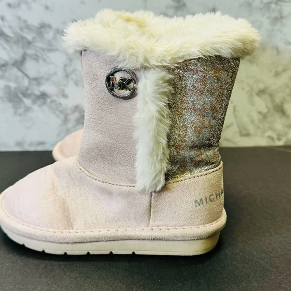 Michael Kors Girls Faux Fur Suede Boot Pink Multi Toddler Girl’s Size 7