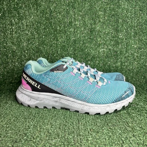 Merrell Fly Strike Trail Running Athletic Outdoors Sneaker‎ Blue Womens Size 9.5