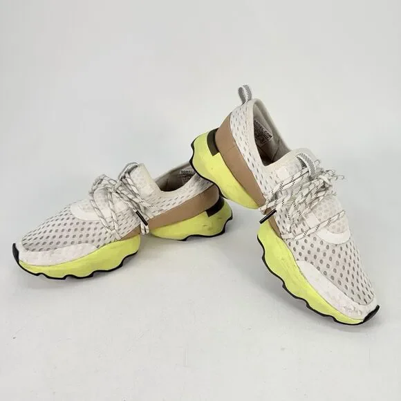 SOREL Kinetic Impact Lace Sneakers Sea Salt Yellow NL4073-126 Womens Size 7