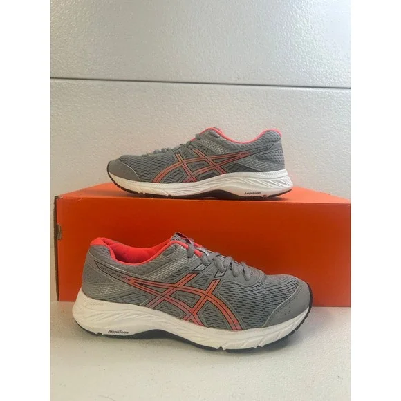 ASICS Gel-Contend 6 Grey Pink Women Size 6.5 #2980
