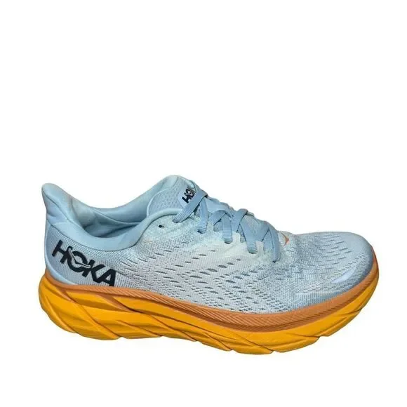 Hoka Women's Sky Blue and Tangerine Athletic Shoes Clifton 8 size 7.5 B