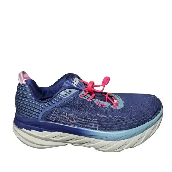 Hoka One One Bondi 6 Navy and Pink Sneakers size 10.5 women’s