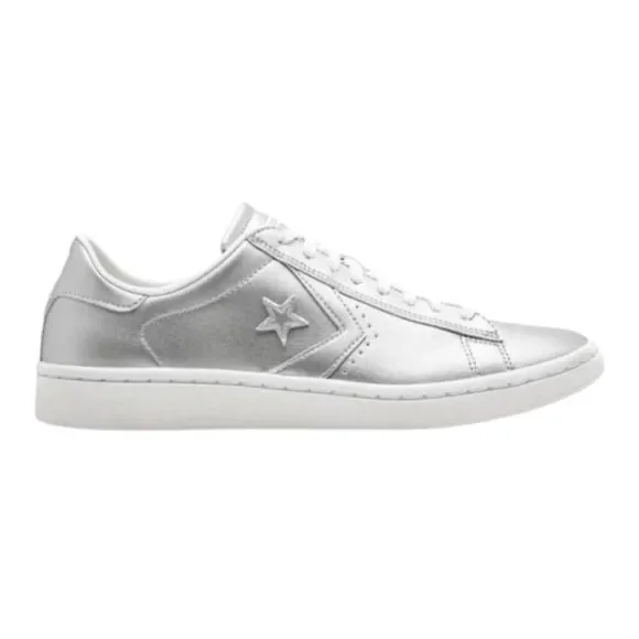 NWOB CONVERSE Pro Leather Low 'Silver' Sneaker Size 6.5