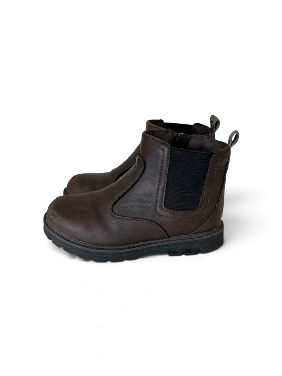 Kids Brown Chelsea Slip-On Boots Size 11