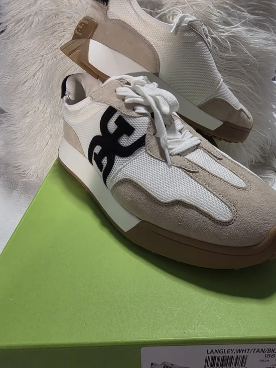 Sam Edelman Langley White & Tan Men's Casual Sneakers
