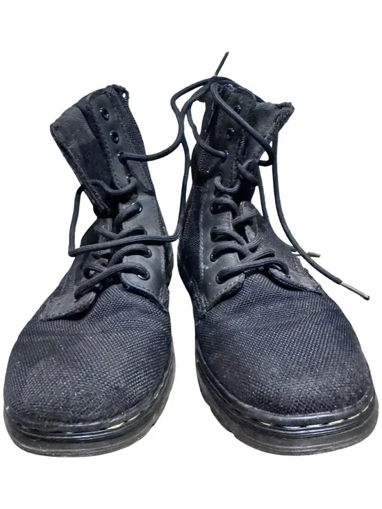 Dr. Martens Black Kids Lace-Up Canvas Boots