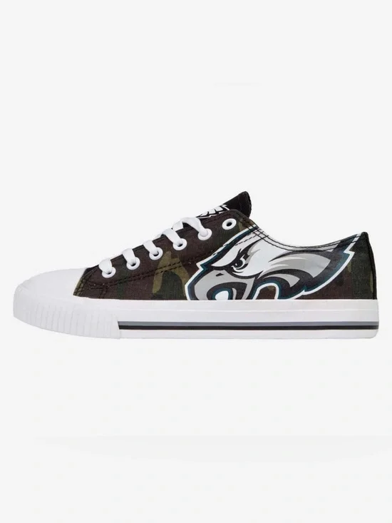 FOCO Philadelphia Eagles Camo Low Top Canvas Sneakers Women’s Size 7 NFL Shoes