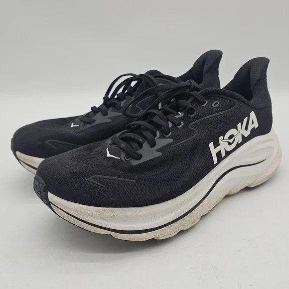 Hoka One One HOKA Clifton 10 Wide Black White Size 11