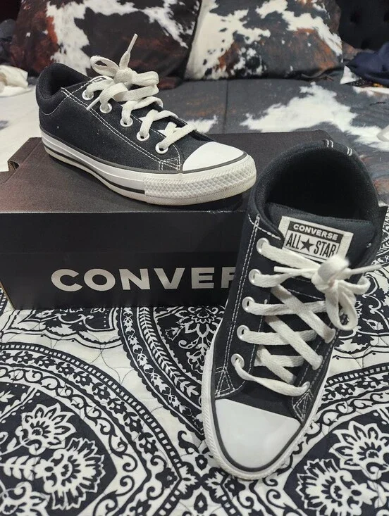 Converse Black and White Kids Low Top Sneakers