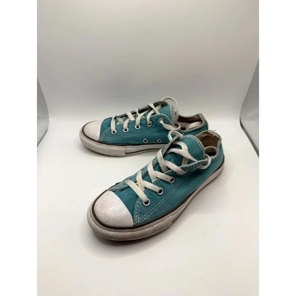 Converse Chuck Taylor All Star Low 654364F‎ Kids 2 Sneaker Teal Canvas Shoes