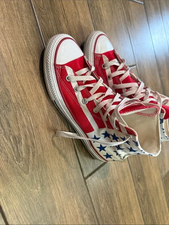 Converse Youth Kid's Unisex American Flag High Top Sneakers - Size 5