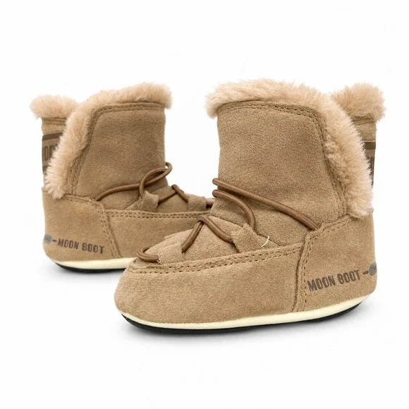 Moon‎ Boot Crib Suede Tan Beige Infant Baby Winter Boots EU 17/18 US 2C/3C