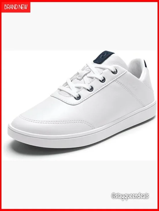 Waterproof Leather Golf Shoes, Athletic Lace-Up Design, Drop-in Heel