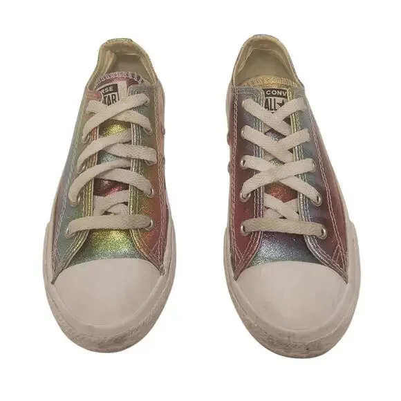 Converse Girls Sneakers Rainbow Glitter Size 1