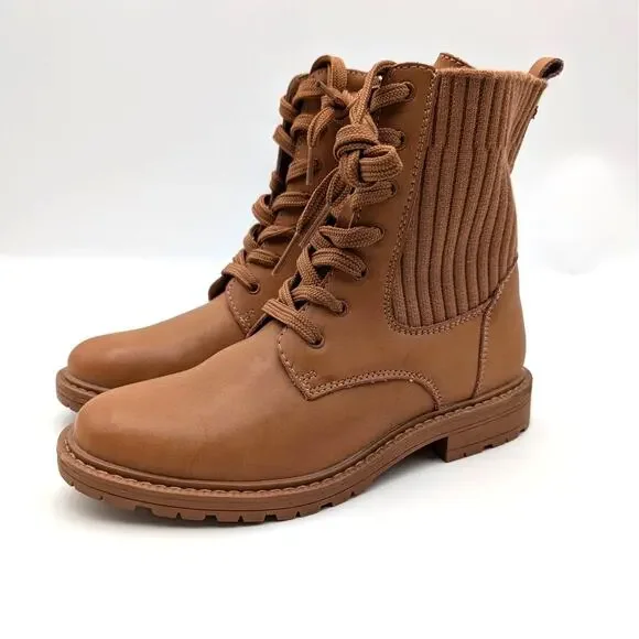 Sam Edelman Lydell Mini Lace-Up Combat Boots Kids' Rich Brown Size US4M EU36