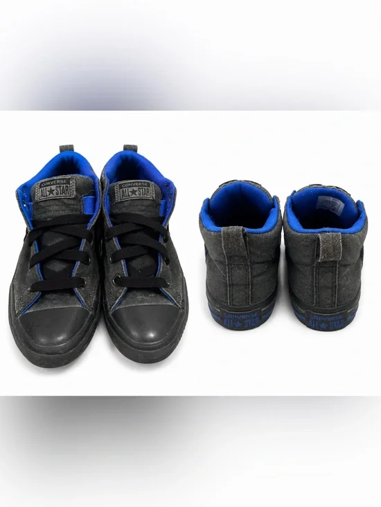 Converse Kids High-Top Sneakers in Black and Electric Blue
