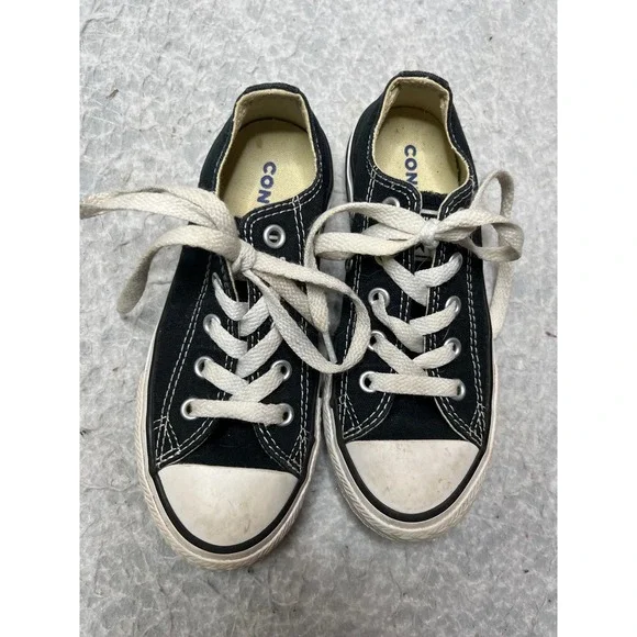 Converse Chuck Taylor All Star Low Top Black Canvas Youth Sneakers 3J235 Size 12