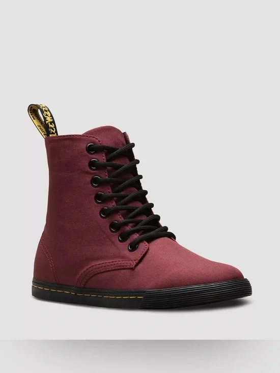 Doc Dr. Martens JUNIOR Youth SHERIDAN CANVAS CASUAL BOOTS Cherry 🍒