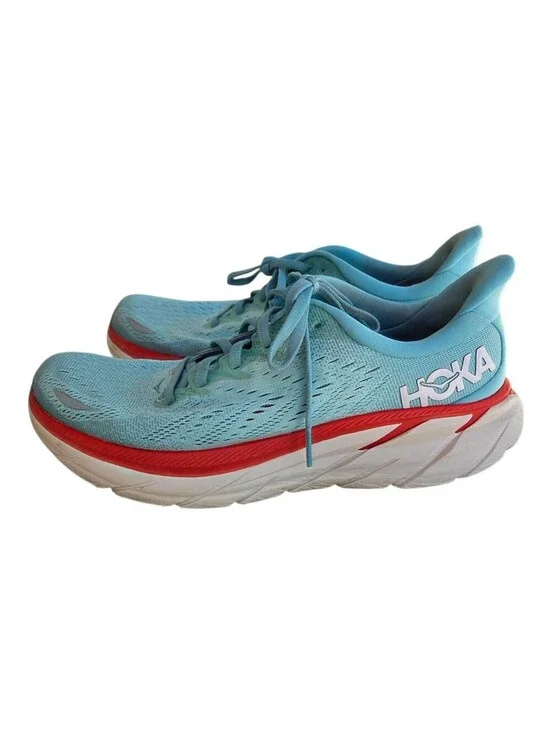 Hoka One Clifton 8 Womens Blue Athletic Running Walking Sneakers Shoes Size 9B