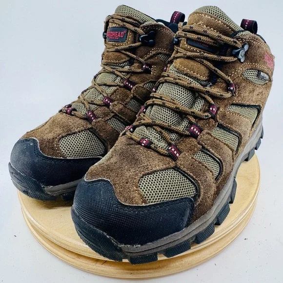 RedHead Zipline Waterproof Hiking Boots boys 6 Brown Mid Hiking Trail Shoes
