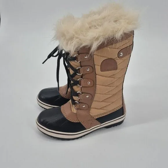 Sorel Tofino II Faux Fur Lined Girls Size 3 Waterproof Boots