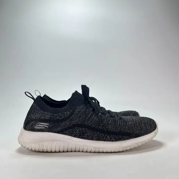 Skechers Ultra Flex Statements Black Gray Shoes Sneakers 12841 Women's Size 7.5