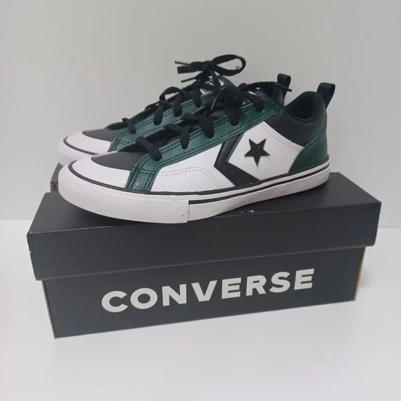NEW NIB Converse Pro Blaze Ox Green Envy Black White Low Sneakers Kids US‎ 4