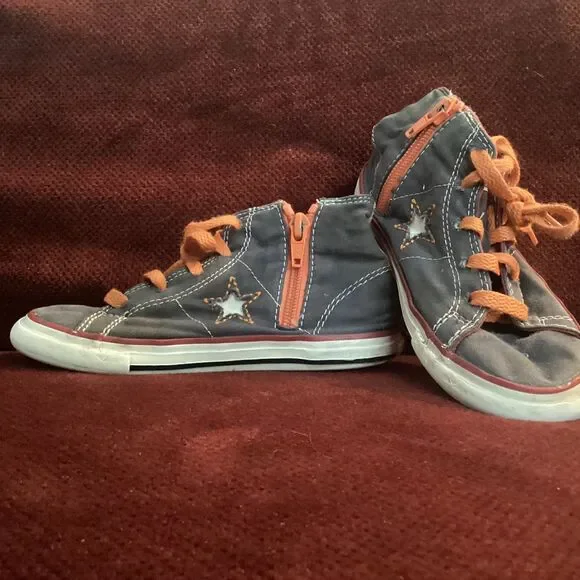 Converse One Star zipper kids high tops sneakers sz 11