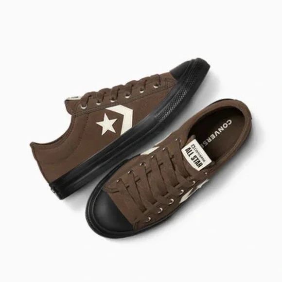 🆕 Converse Star Player 76 Suede Brown and Black Sneakers Big Kids Size 4.5