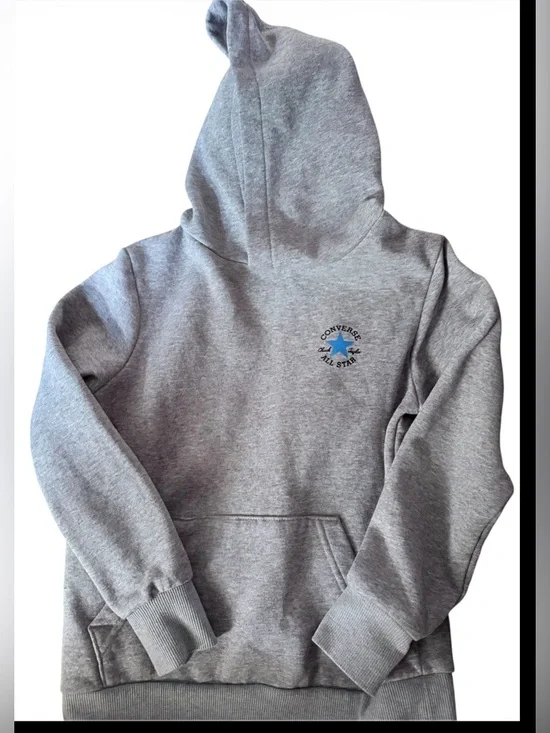 Converse All Star Pullover Hoodie Youth Boys‎ Size Small Gray Retro Activewear