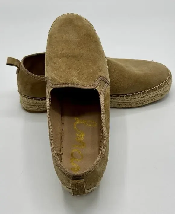 Sam Edelman Carrin Tan Suede Espadrille Platform Shoe US Size 9.5