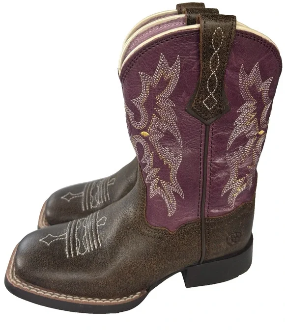Ariat Youth Children's Western Leather Boots Girl's Size 9 Wiggle Room Fit