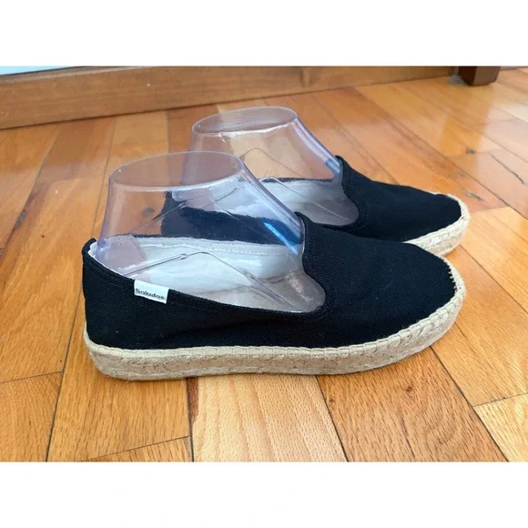 Soludos The‎ Platform Smoking Espadrille Black Size 8.5