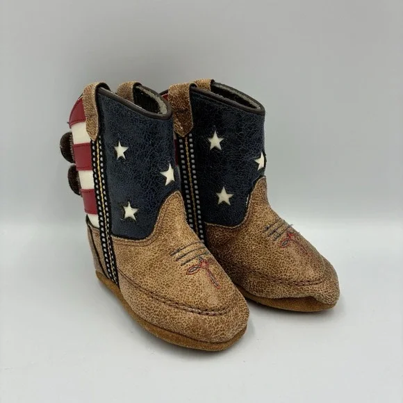 Boot Barn American Flag‎ Cowboy Boots Size 1 Unisex Baby Toddler