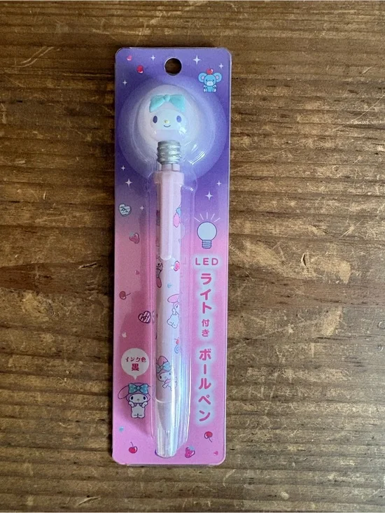 NWT My Melody Sanrio Pink LED Character Ballpoint Pen from Japan