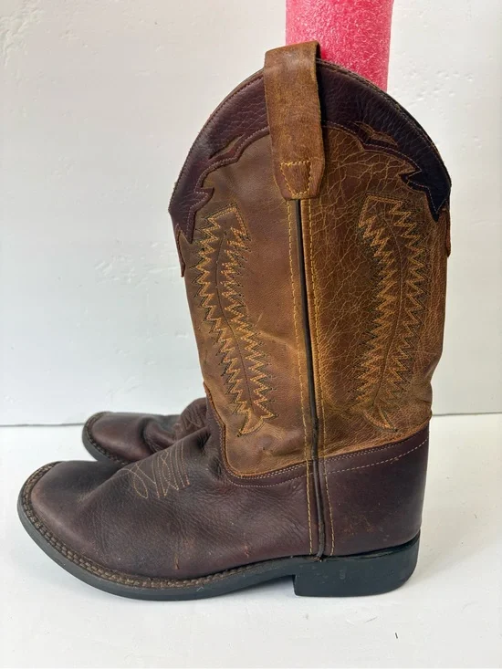 Old West Cowboy Boots Boys Size 7 Thunder Oiled BSY1871
