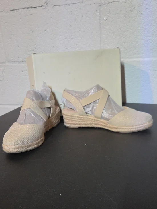 Women’s Beige Espadrille Wedge Sandals