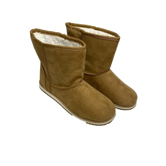 NEW wonder nation girls brown tan faux fur lined boots size 6‎