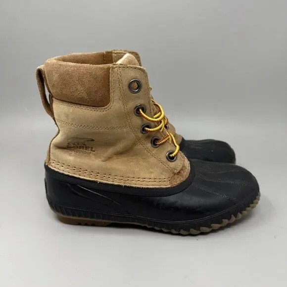 Sorel Cheyanne II Leather Duck Boots Waterproof Brown Lace Up NY1891-286 Men’s 5