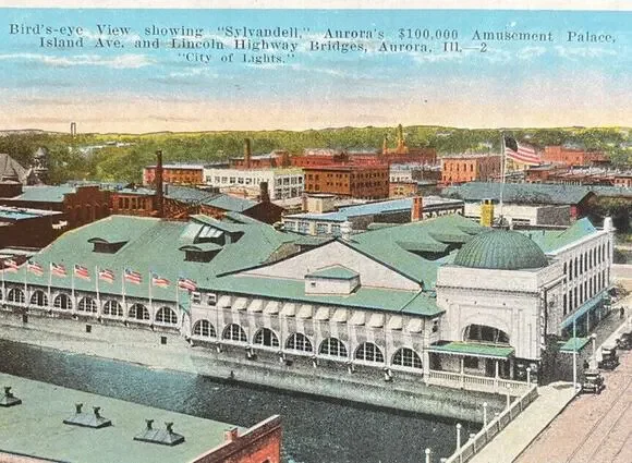 Vintage 1926 Post WWI Litho Tinted EC Kropp Postcard Sylvandell Amusement Palace