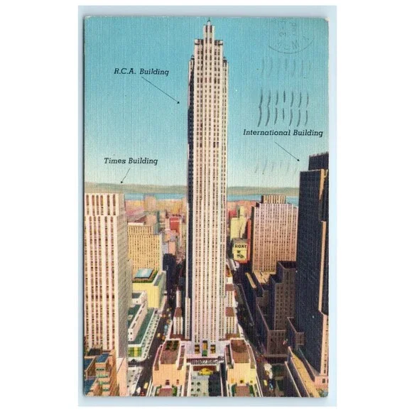 VTG Postcard New York City Rockefeller Center Times‎ RCA International Buildings