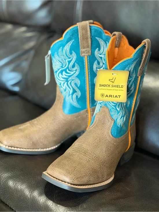 Ariat Kids Brown, Turquoise & Orange Western Boots