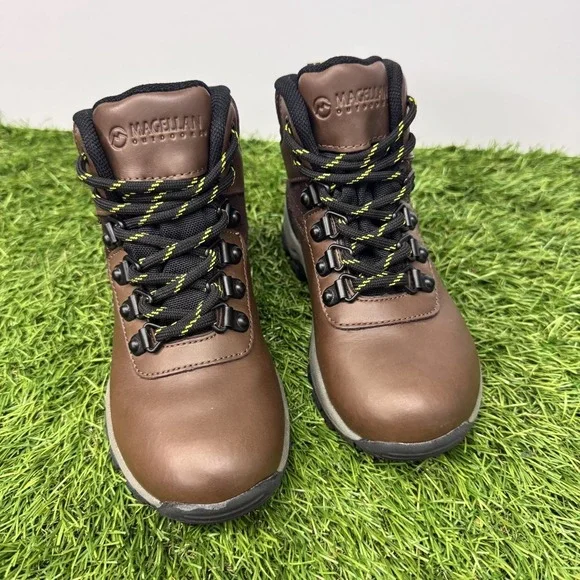 Magellan Kids Brown‎ Action Leather Waterproof Outdoor Hiking Boots Size 11D