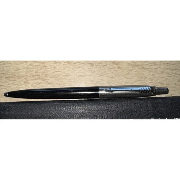 Vintage Parker T-Ball Jotter Dark Black/Silver Pen w/Halo & Arrow Late 80's-90's
