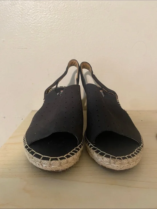 Clarks Black Espadrille Slingback Sandals