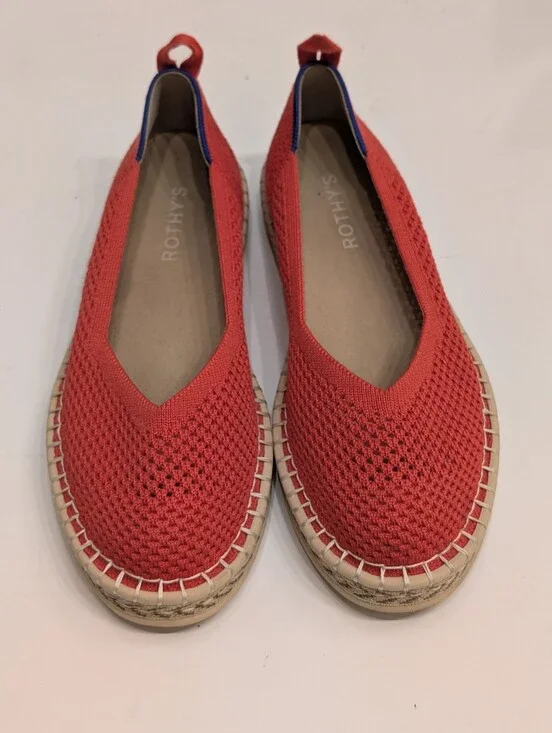 Rothy’s Women's 8 The Espadrille Red Flats Slip On Shoes