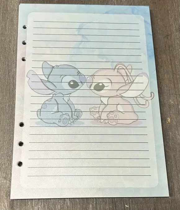 Stitch & Angel Size A5 Refill Stationery Paper (50 Sheets)