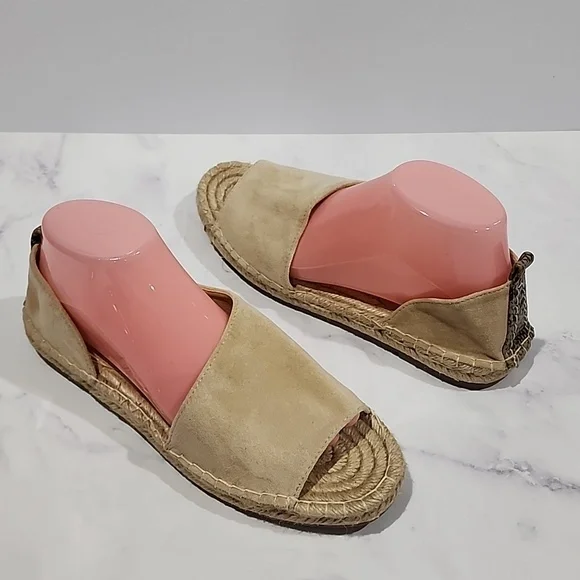 Queen George Tan Espadrilles Flat Sandals